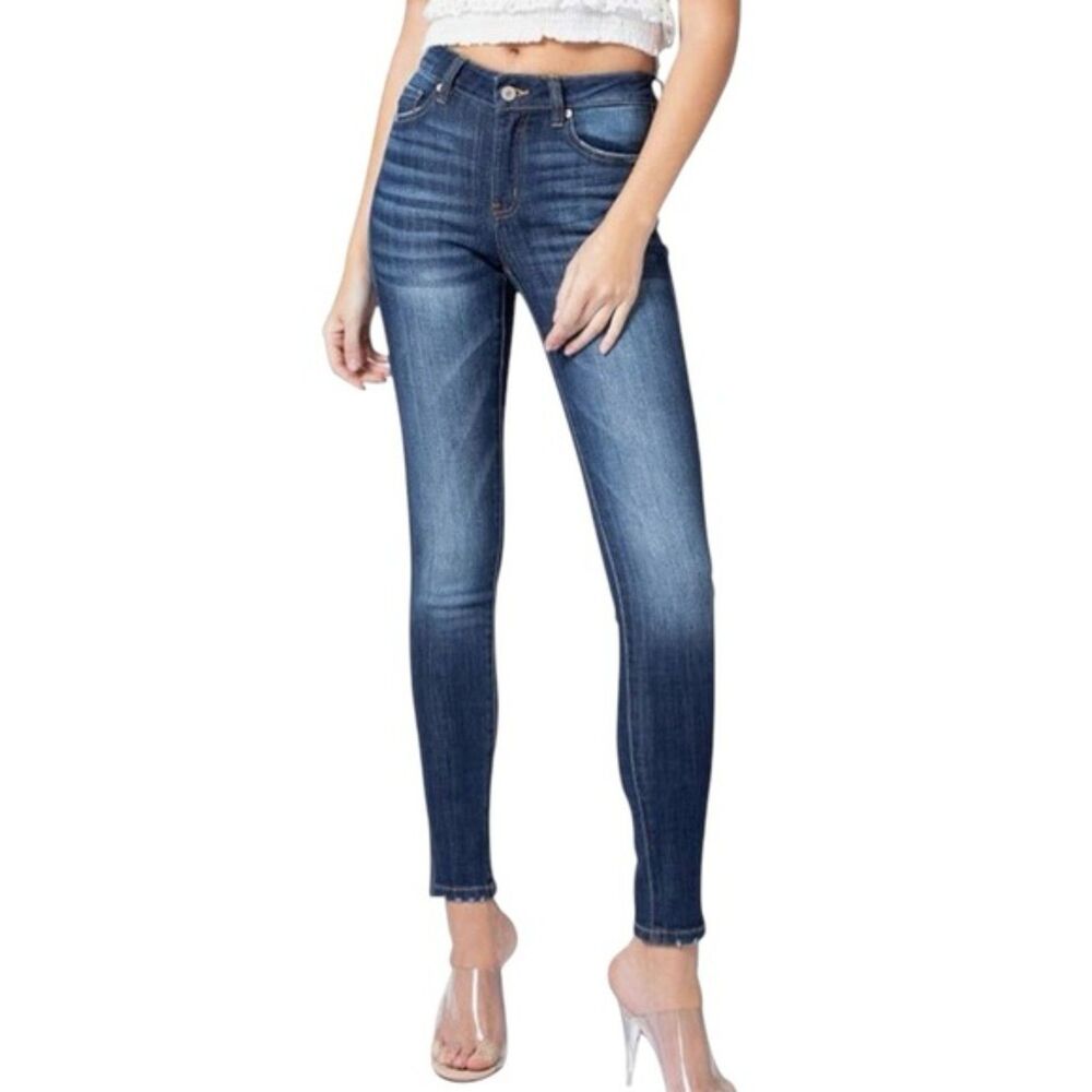 Kancan Mid Rise Super Skinny Dark Wash Jeans Size 7/27